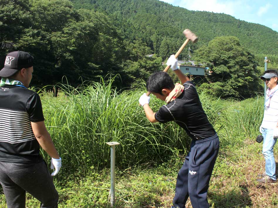 学生の皆さん作業応援